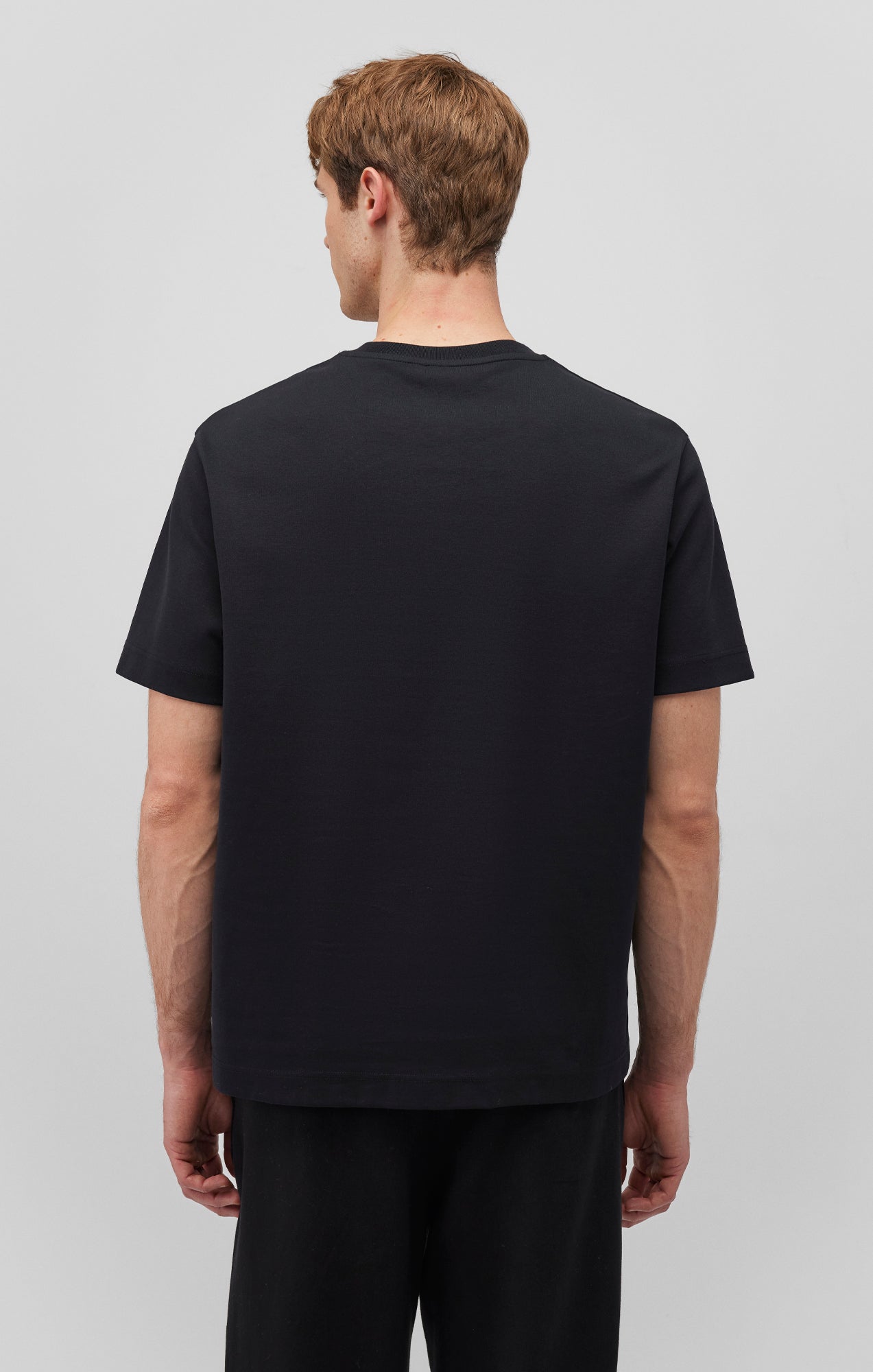 SHORT SLEEVE CREW NECK T-SHIRT IN BLACK - Mavi Jeans