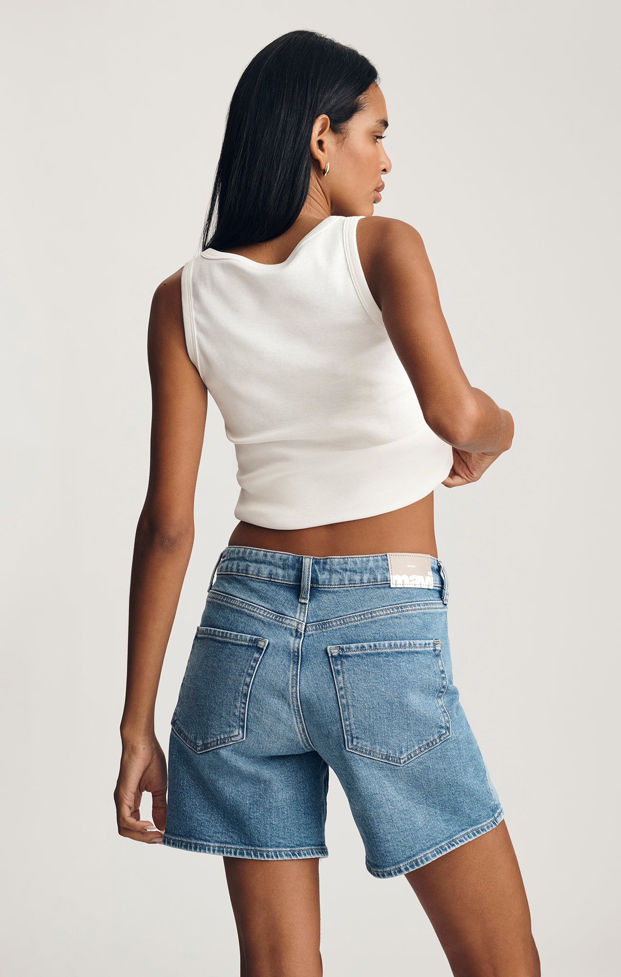 HEIDI LONG SHORTS IN LIGHT BRUSHED CLASSIC BLUE