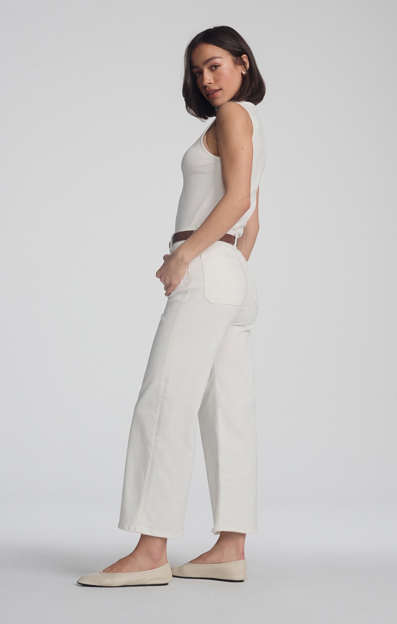 PALOMA MARINE WIDE LEG IN WHITE FLEX BLUE - Mavi Jeans