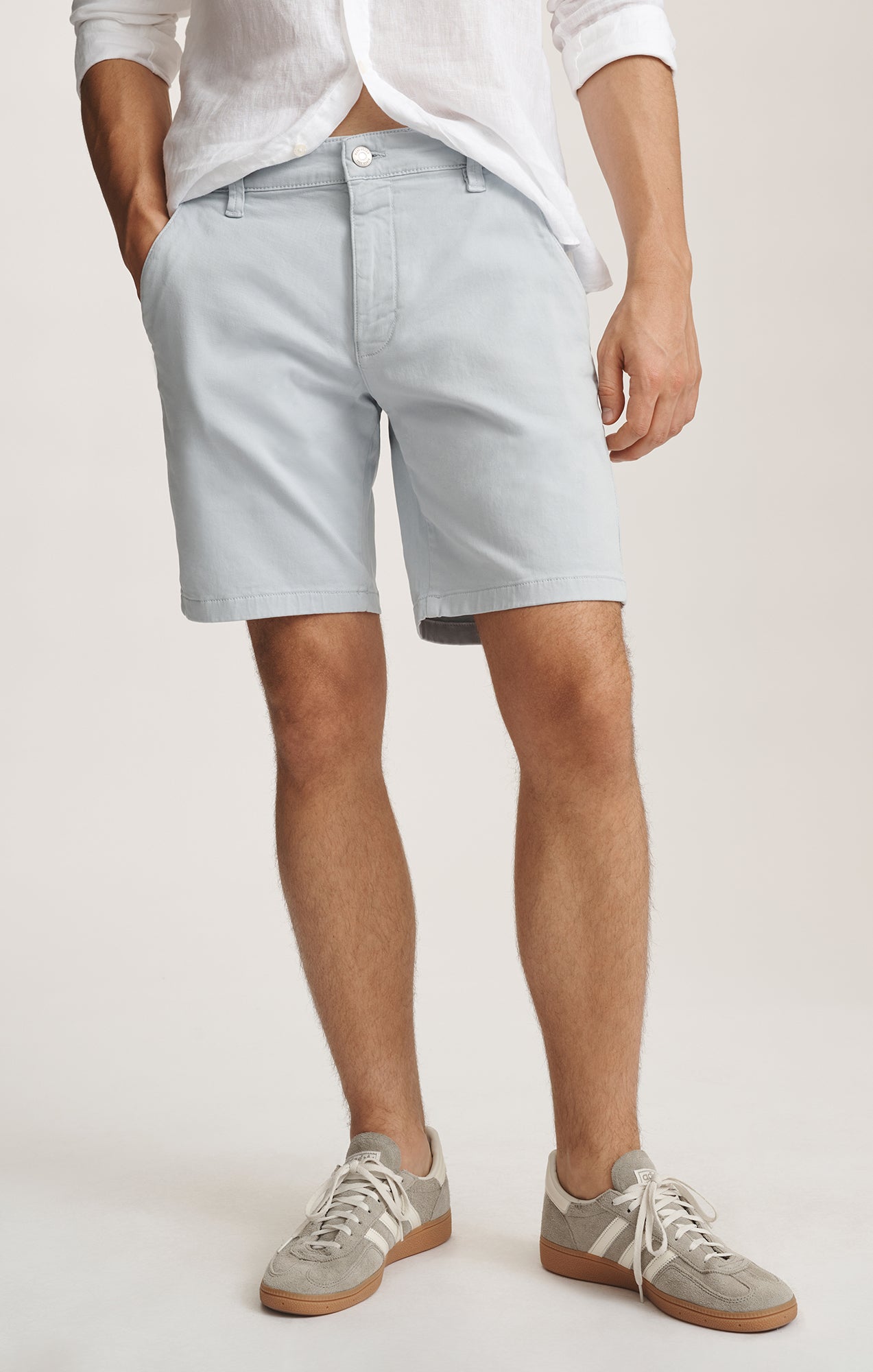 JACOB CROP SHORTS IN ICE BLUE CASUAL TWILL - Mavi Jeans