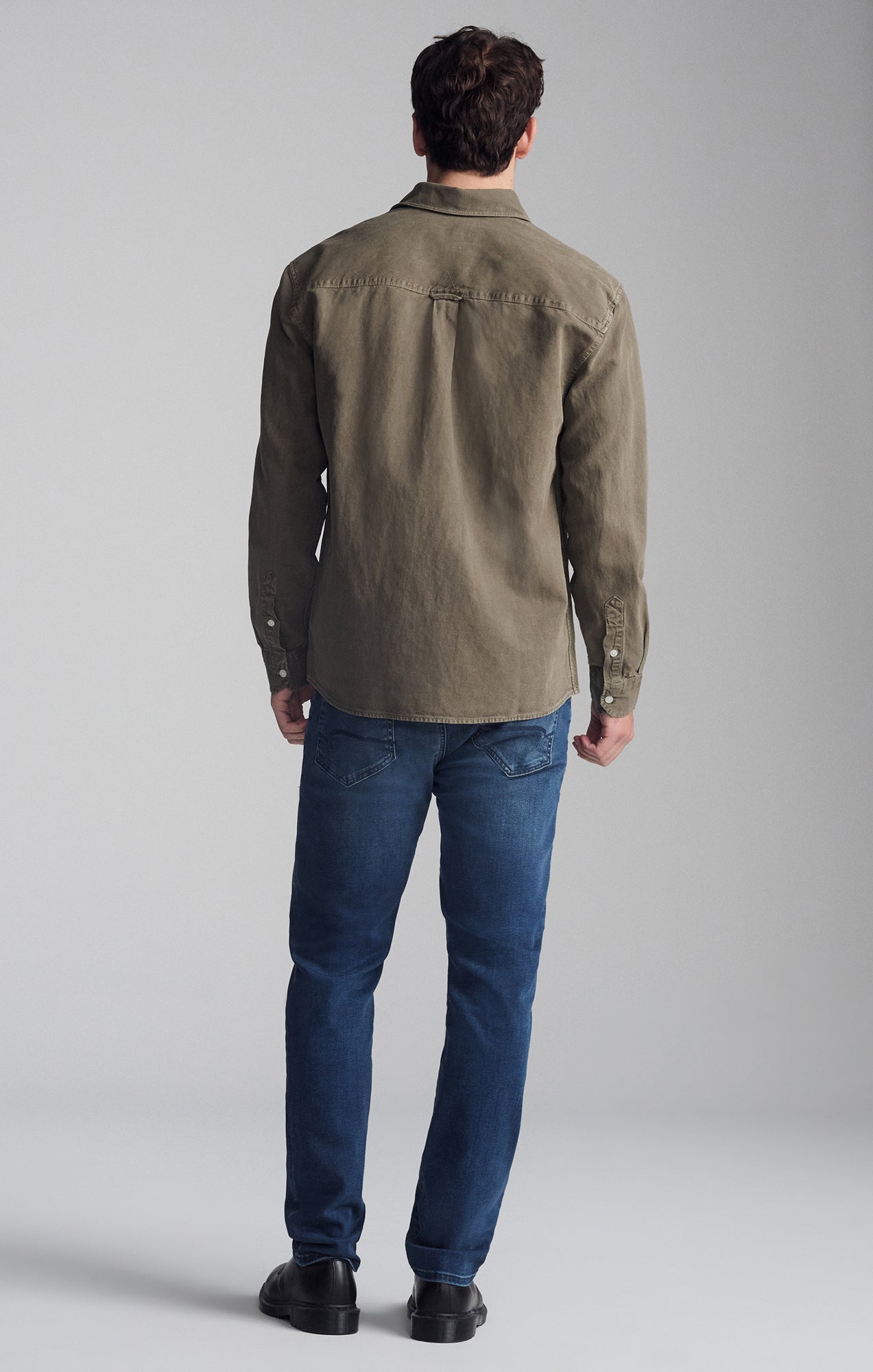 ONE POCKET LONG SLEEVE BUTTON-UP SHIRT IN BUNGEE CORD - Mavi Jeans