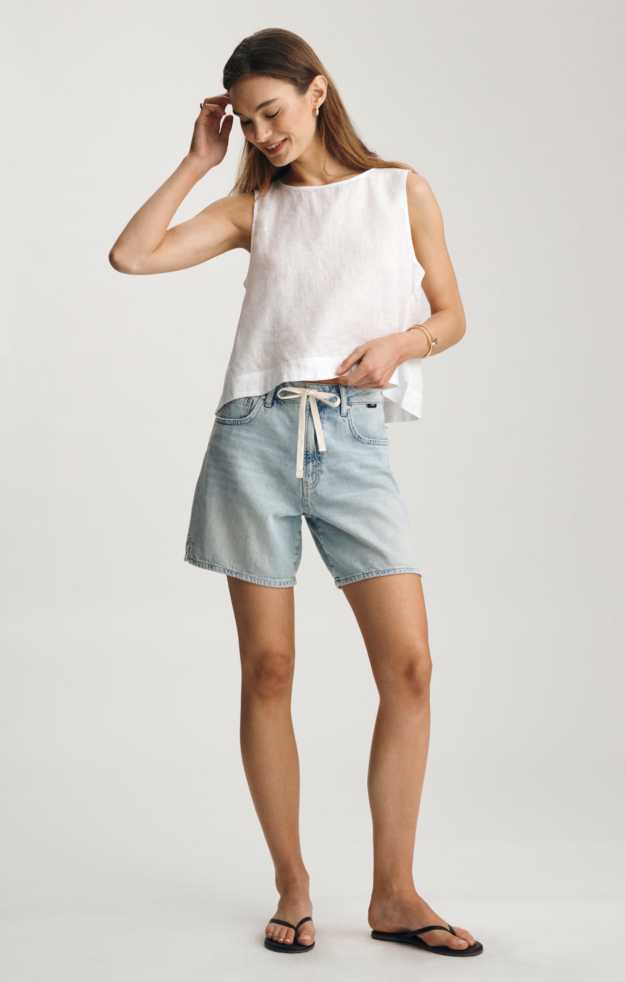 LINEN TANK TOP IN WHITE - Mavi Jeans