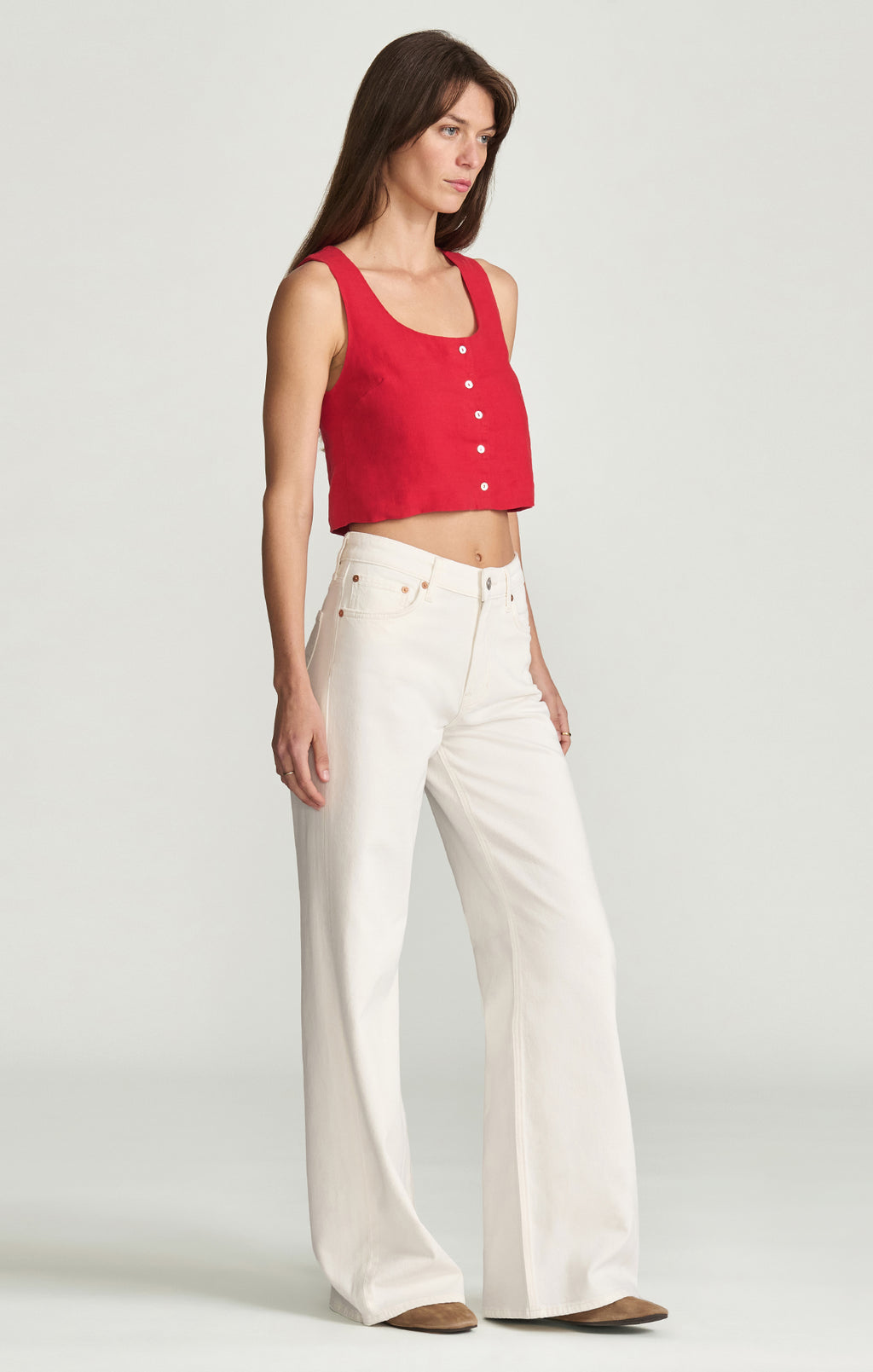 FLORIDA WIDE LEG IN OFF-WHITE CLASSIC BLUE - Mavi Jeans