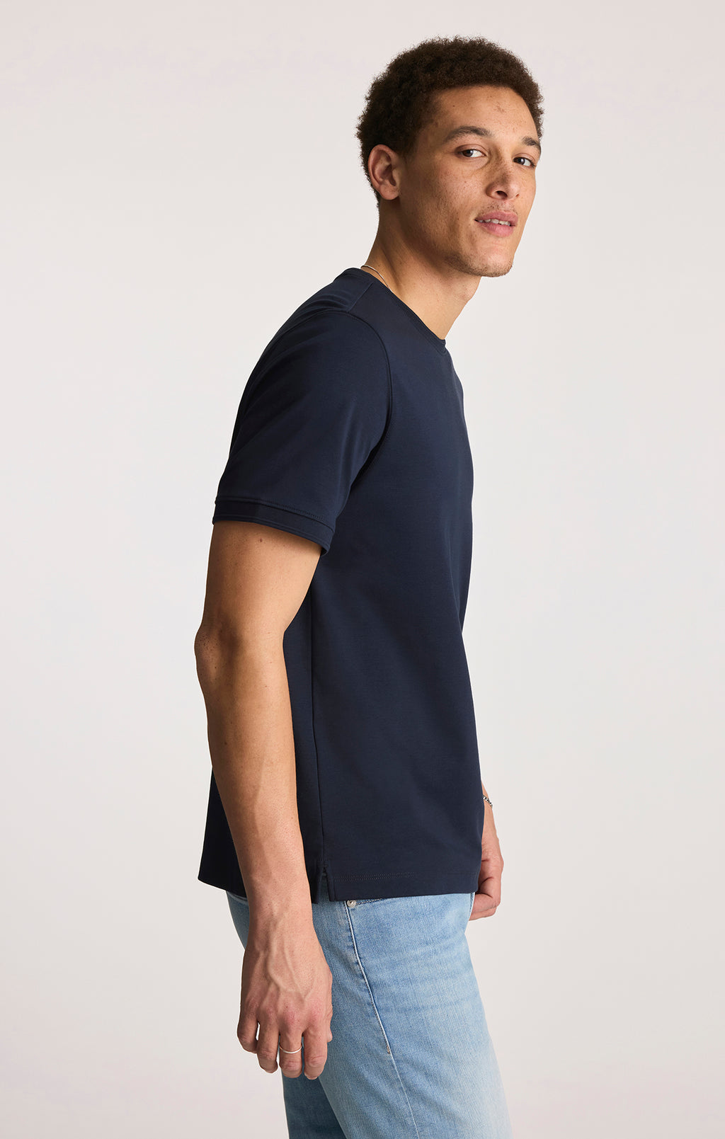 INTERLOCK CREW NECK T-SHIRT IN SKY CAPTAIN - Mavi Jeans