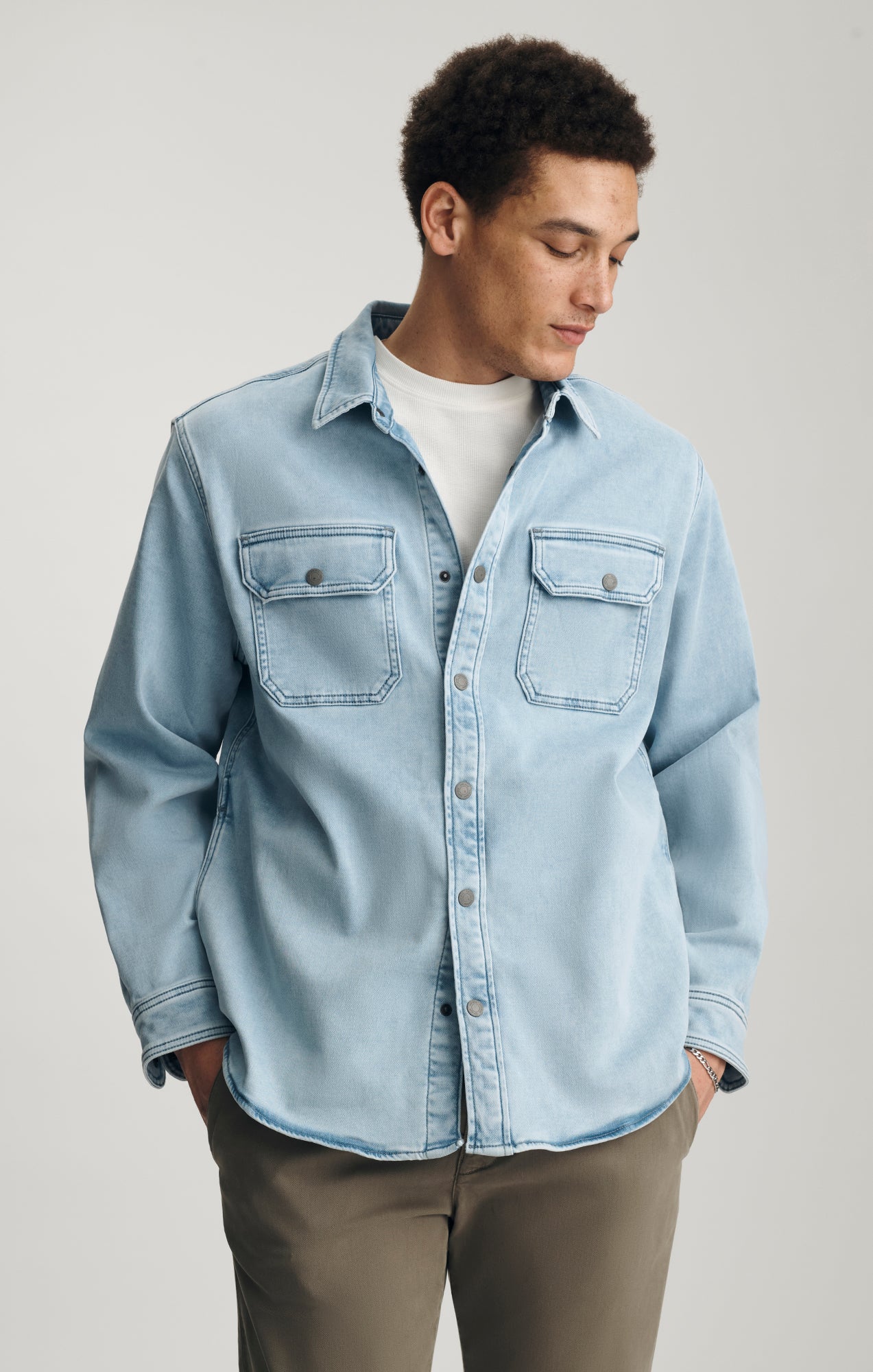 ASHER DENIM OVERSHIRT IN LIGHT BLUE EXPLORER - Mavi Jeans