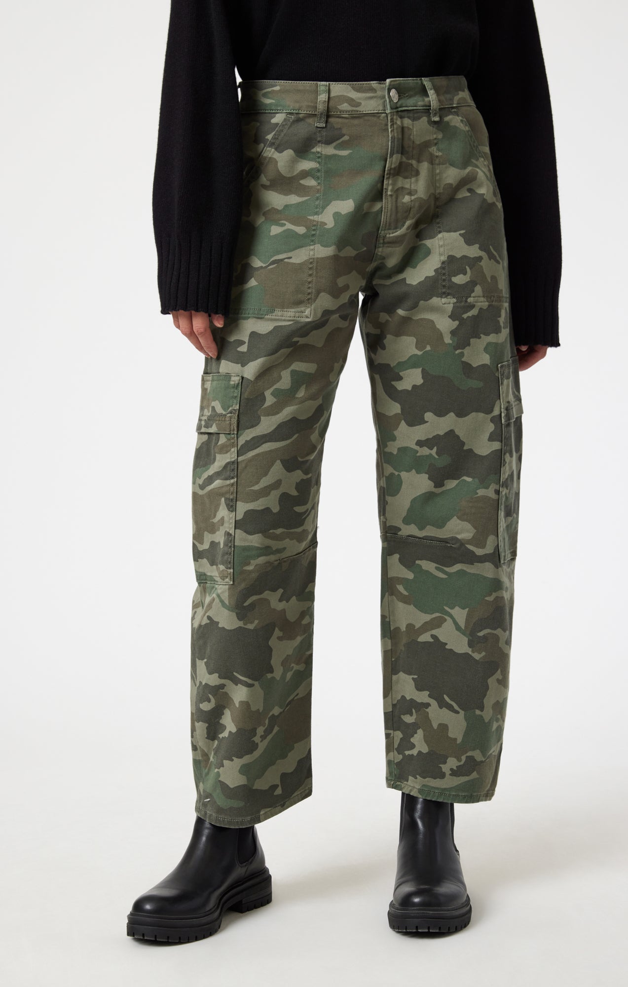 VINNIE BARREL CARGO IN KHAKI CAMO TWILL - Mavi Jeans