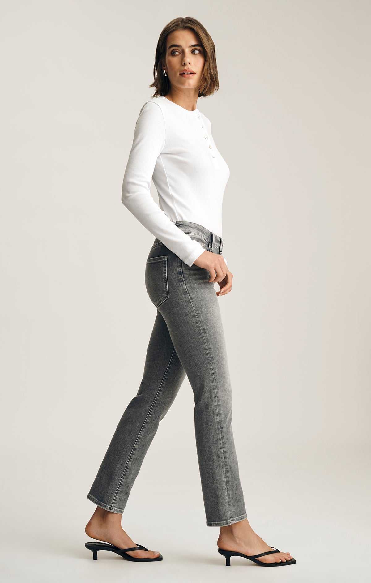KENDRA STRAIGHT LEG IN GREY USED FLEX BLUE - Mavi Jeans