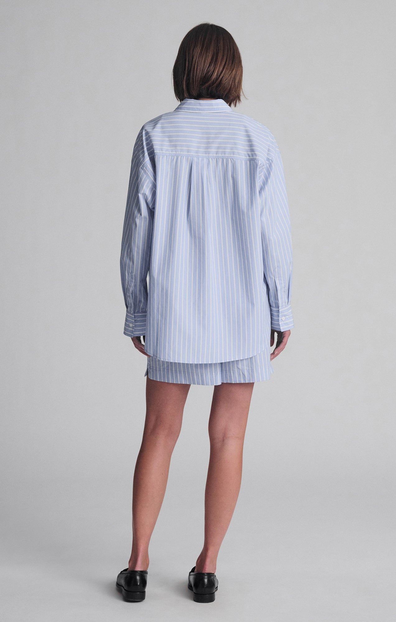 LONG SLEEVE BUTTON-UP SHIRT IN BLUE STRIPE - Mavi Jeans