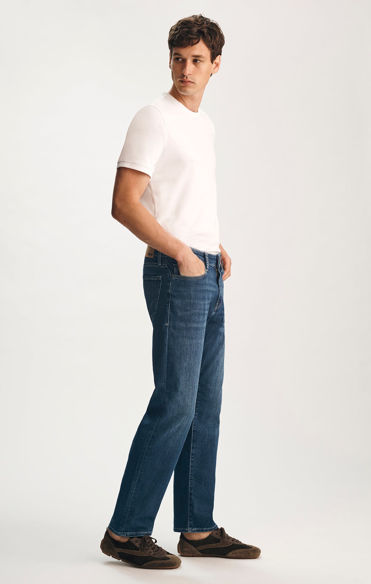 ZACH STRAIGHT LEG IN MID BRUSHED NASHVILLE - Mavi Jeans