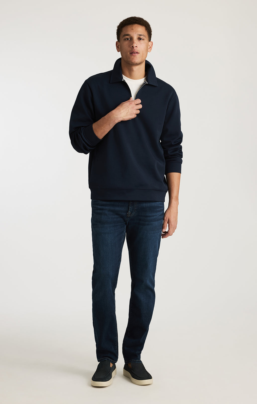 MARCUS SLIM STRAIGHT LEG IN DARK BRUSHED ORGANIC VINTAGE