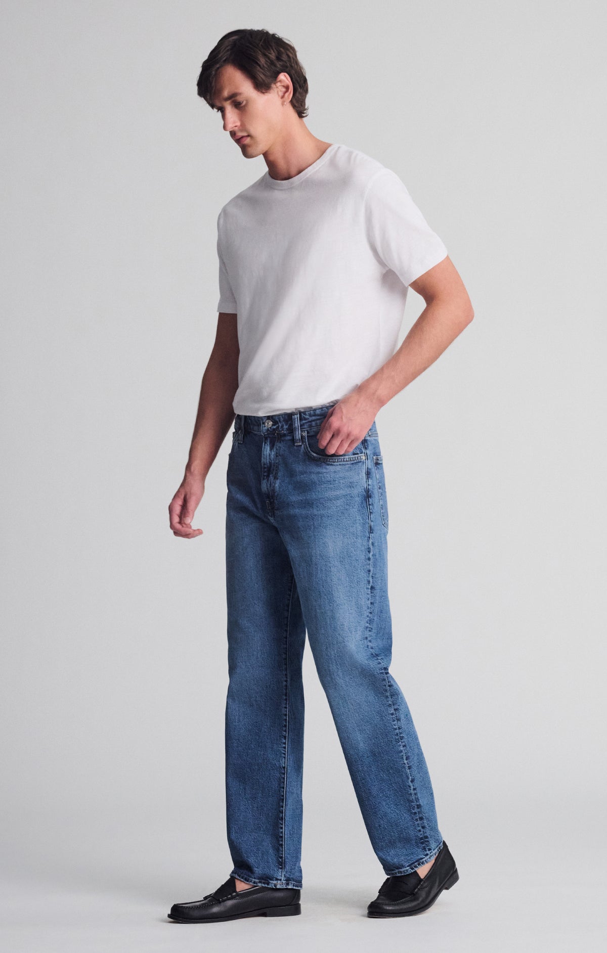 MARCEL LOOSE STRAIGHT LEG IN MID BRUSHED CLASSIC BLUE - Mavi Jeans