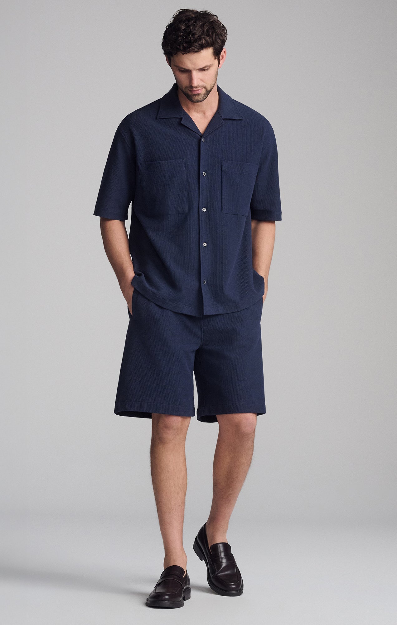 DOUBLE POCKET SHORT SLEEVE SHIRT IN PEACOAT - Mavi Jeans