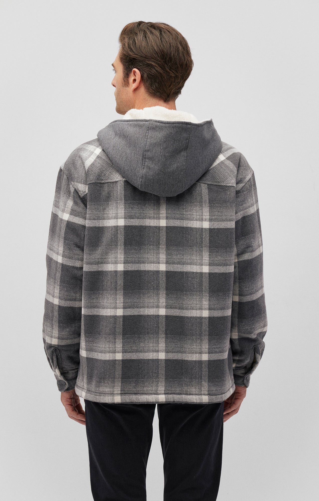 大人気アイテム Shacket Hooded Plaid Men's Mavi In Check Black トップス