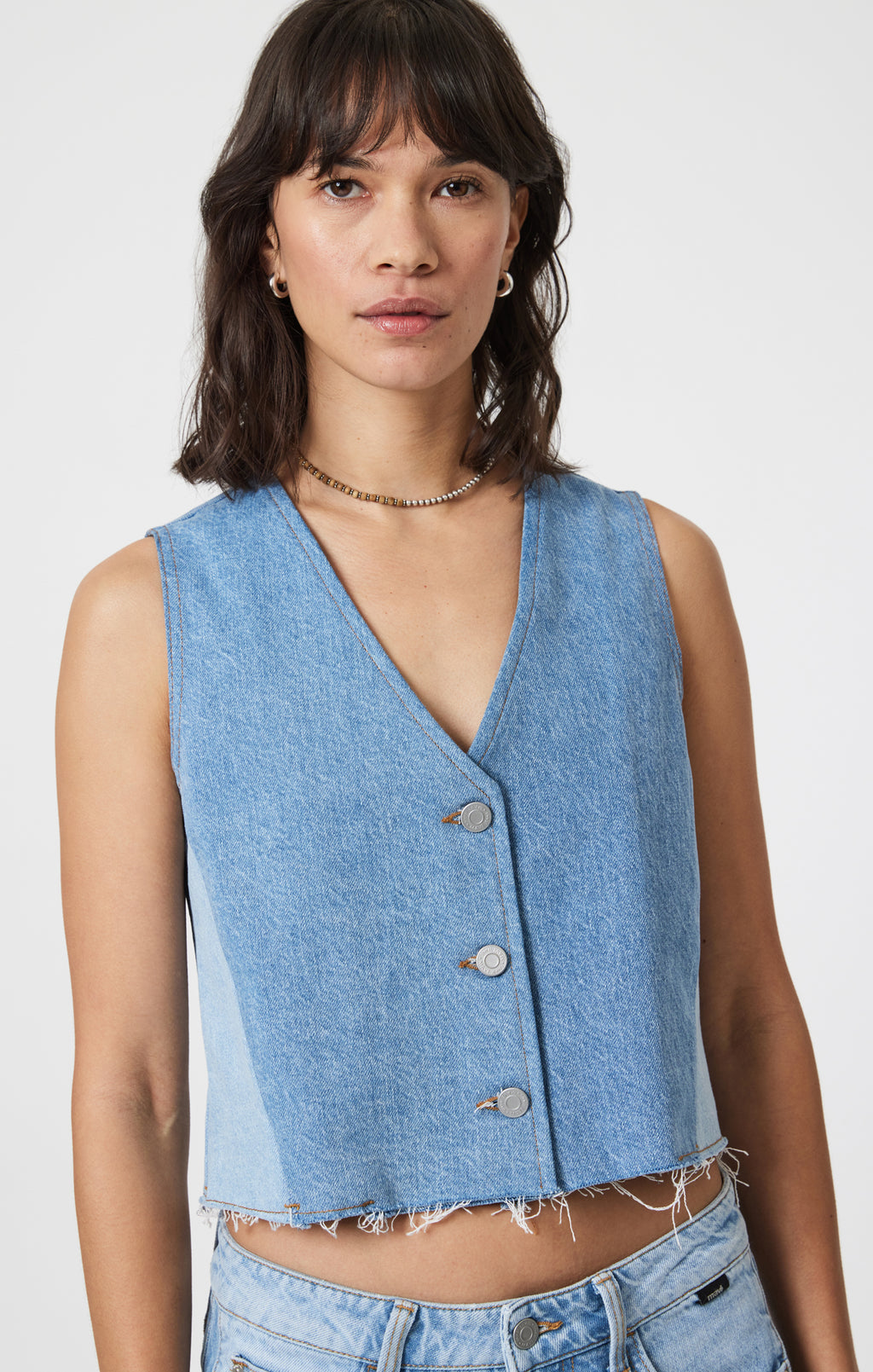 PEONY VEST IN BLOCKING DENIM - Mavi Jeans