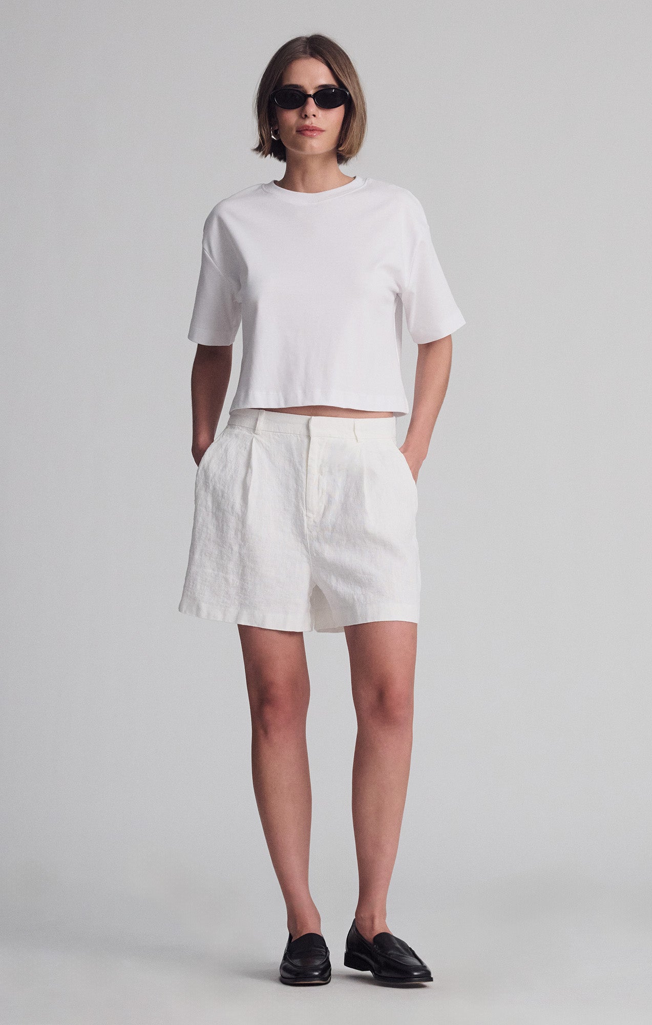 LINEN SHORTS IN ANTIQUE WHITE - Mavi Jeans