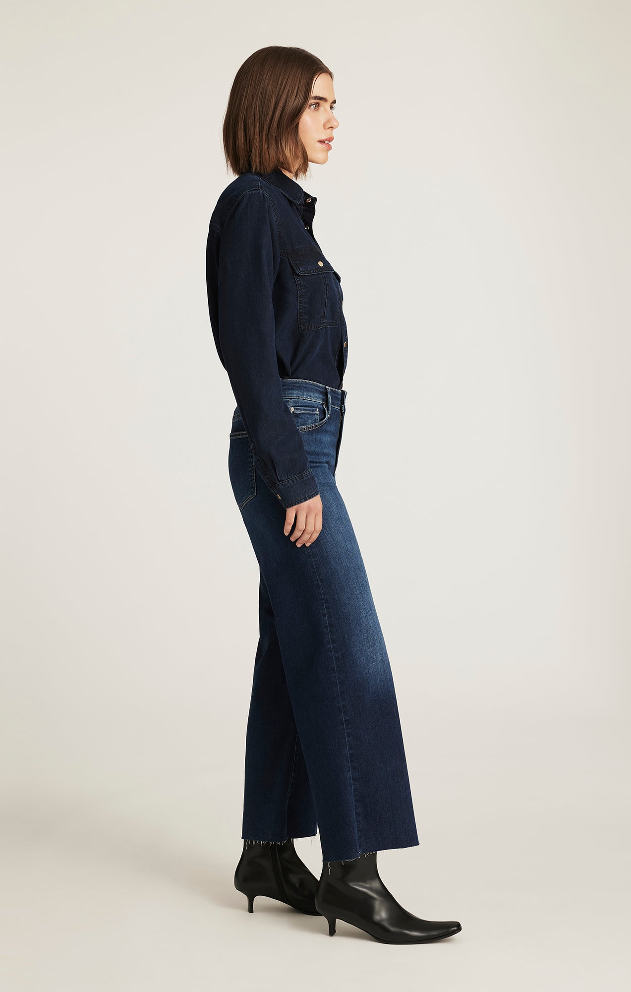 PALOMA WIDE LEG IN DARK BLUE FEATHER LUXE - Mavi Jeans