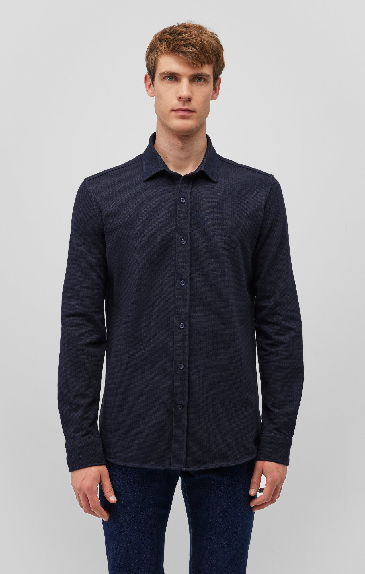 LONG SLEEVE BUTTON-UP SHIRT IN TOTAL ECLIPSE - Mavi Jeans