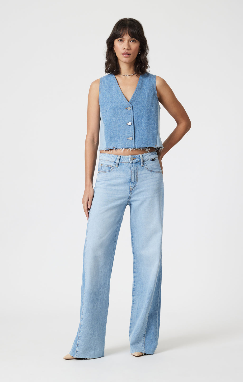 PEONY VEST IN BLOCKING DENIM - Mavi Jeans