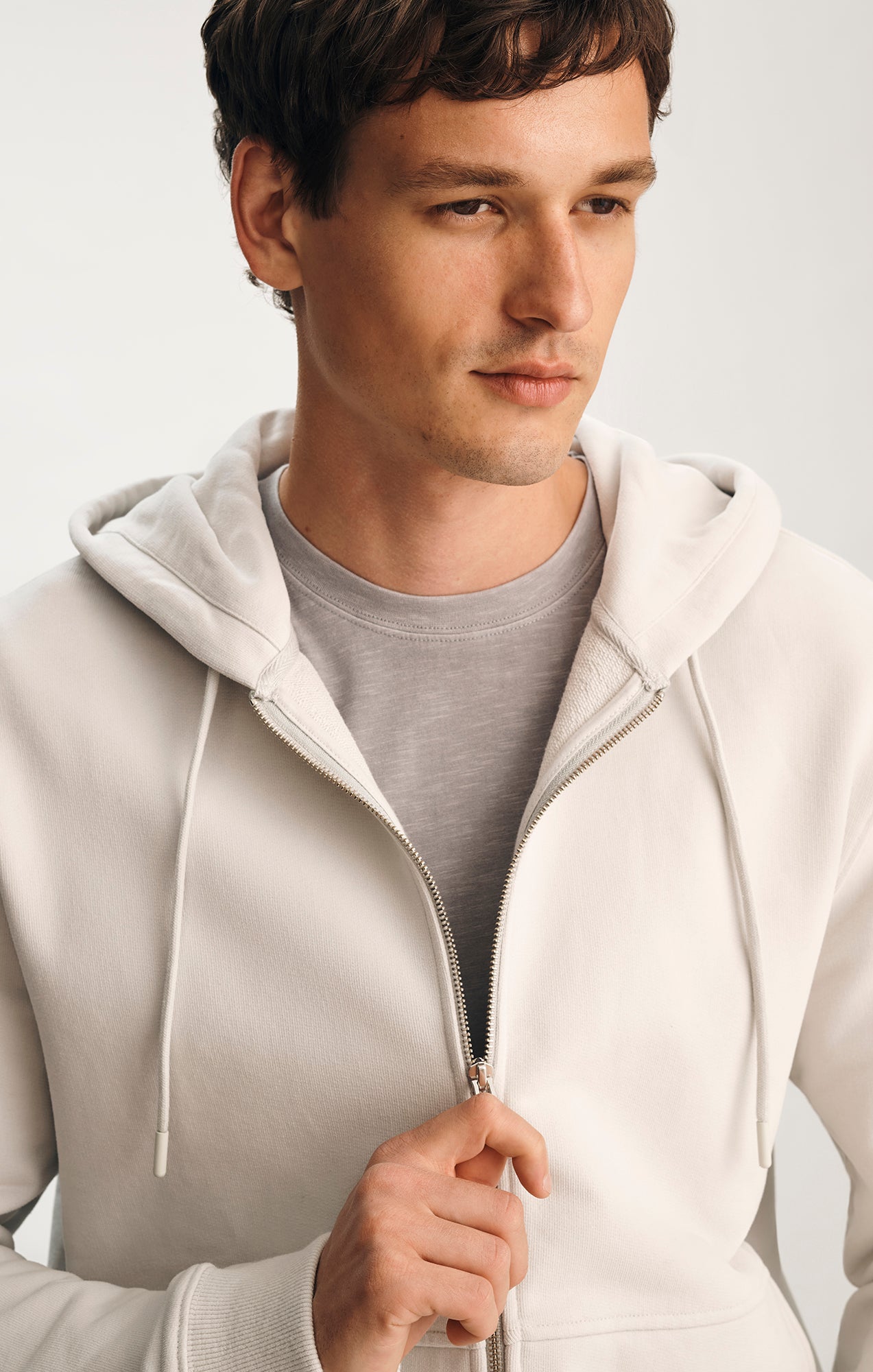 FULL ZIP HOODIE IN LUNAR ROCK - Mavi Jeans