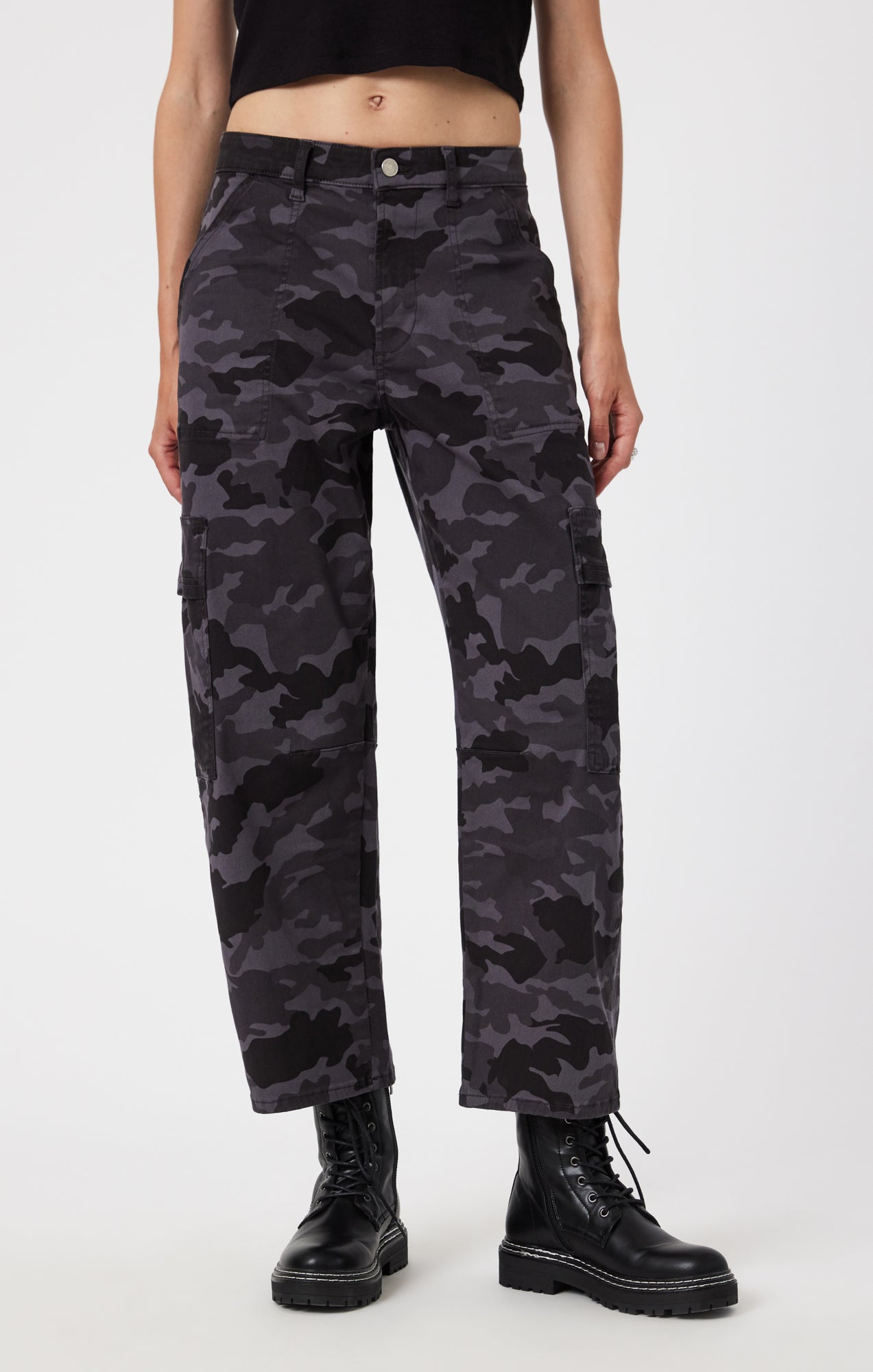VINNIE BARREL CARGO IN SMOKE CAMO TWILL - Mavi Jeans
