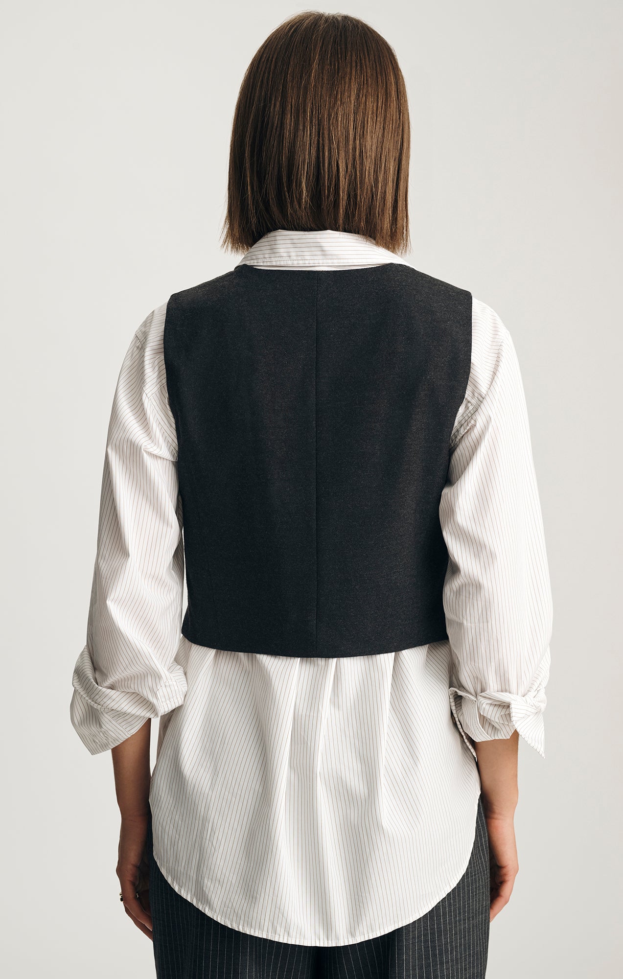 EDITION BUTTON-UP VEST IN ANTRASIT MELANGE - Mavi Jeans