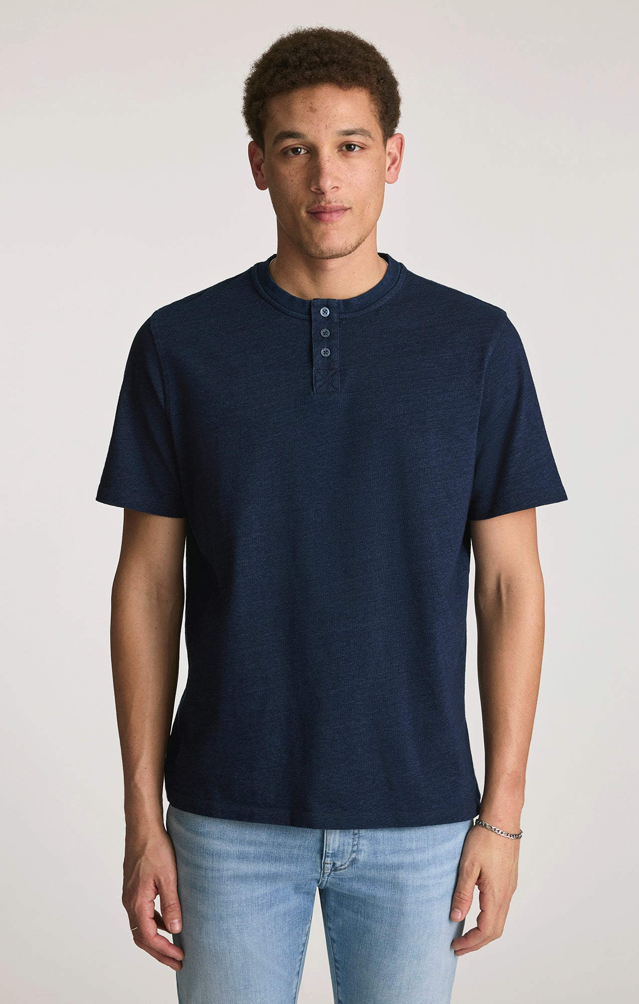 HENLEY T-SHIRT IN DARK INDIGO - Mavi Jeans