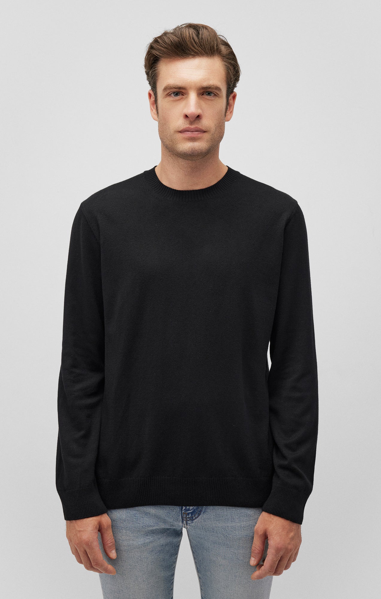 CREW NECK SWEATER IN BLACK - Mavi Jeans