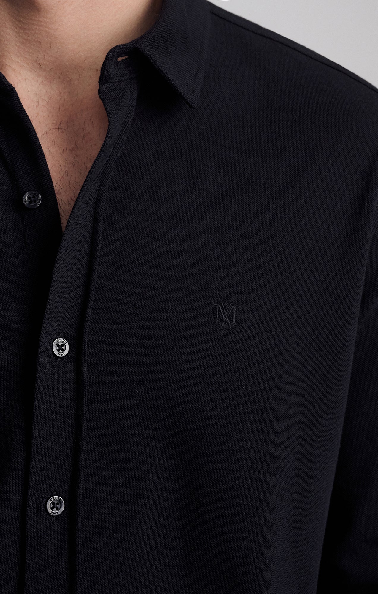 LONG SLEEVE DRESS SHIRT IN BLACK - Mavi Jeans