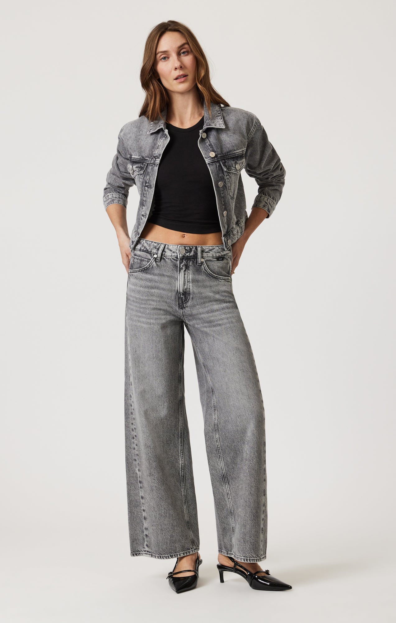 SIENA WIDE LEG IN LIGHT SMOKE DENIM - Mavi Jeans
