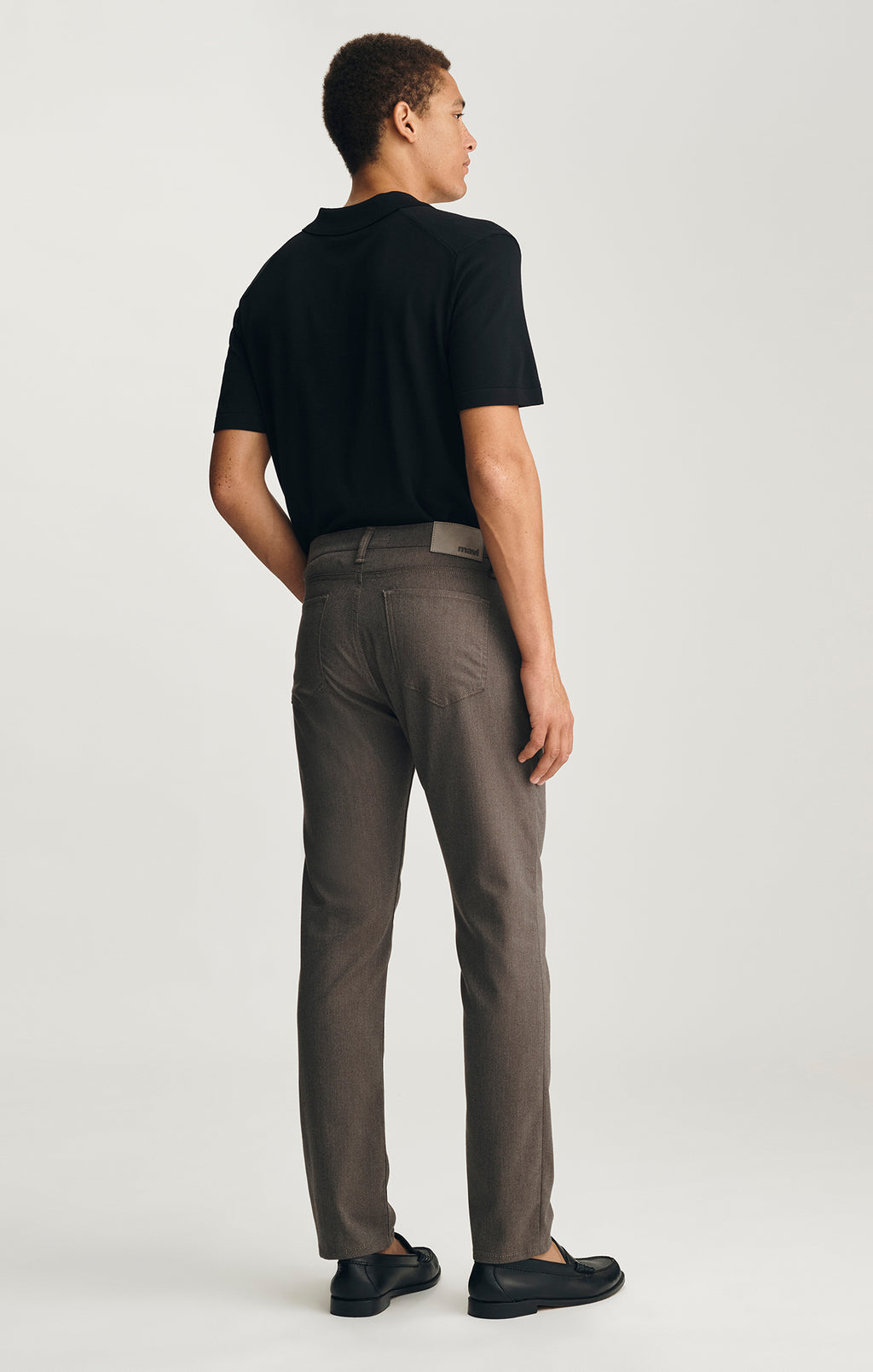 MARCUS SLIM STRAIGHT LEG IN BROWN FEATHER TWEED