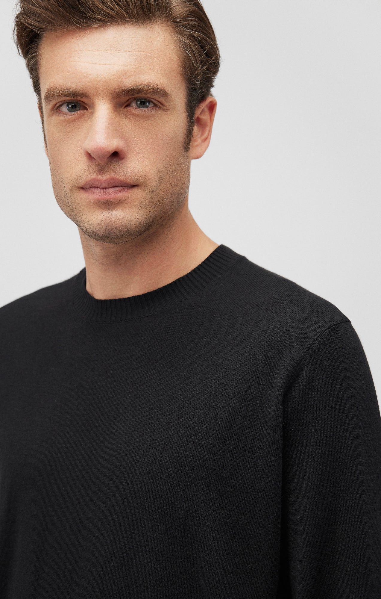 CREW NECK SWEATER IN BLACK - Mavi Jeans