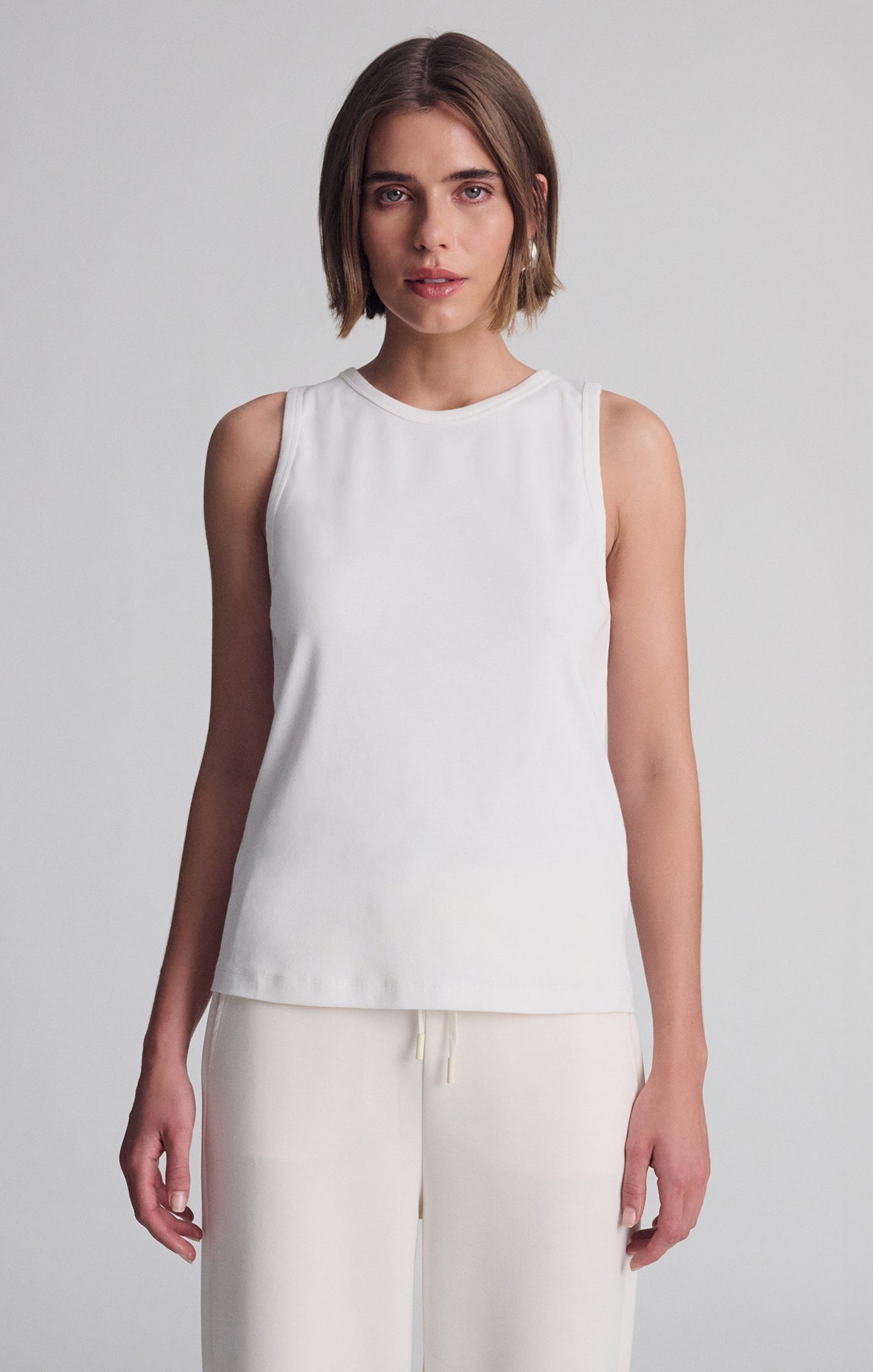 CONTOUR TANK TOP IN COCONUT MILK - Mavi Jeans