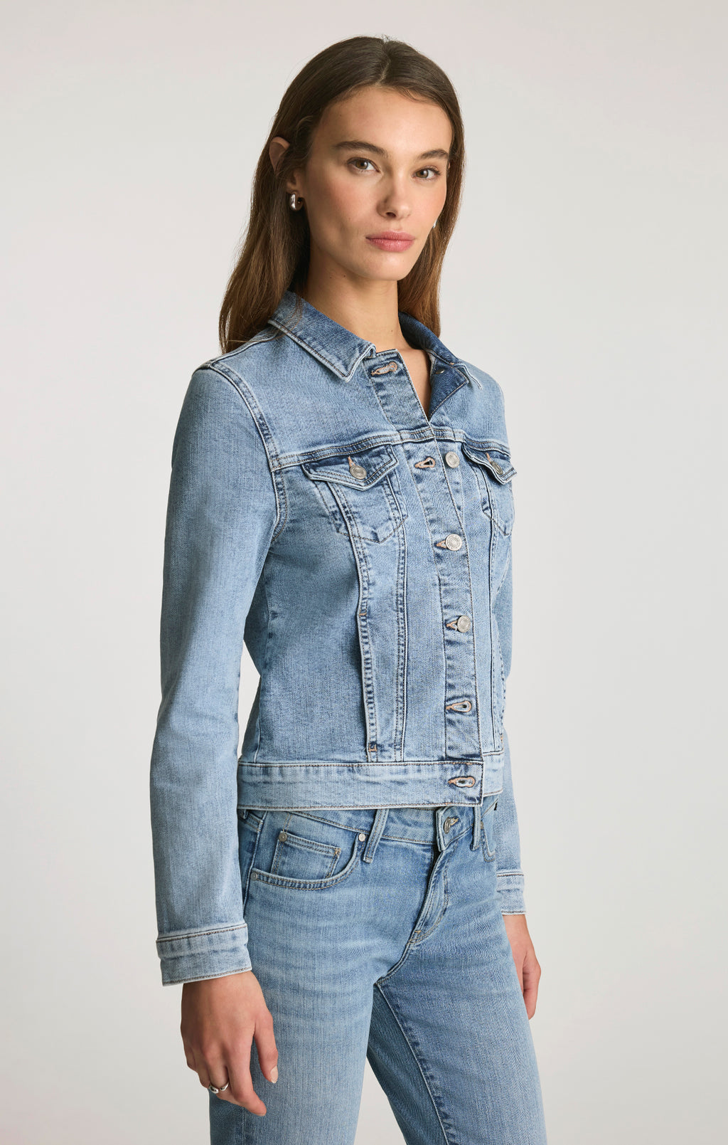 VESTE EN JEAN SAMANTHA BLEU FLEX BROSSÉ CLAIR