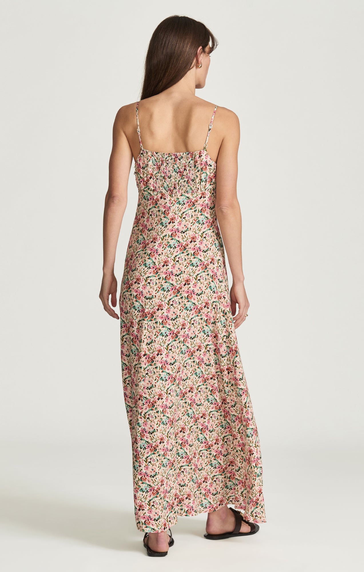 WOVEN RUCHED MAXI DRESS IN FLOWER PRINT - Mavi Jeans