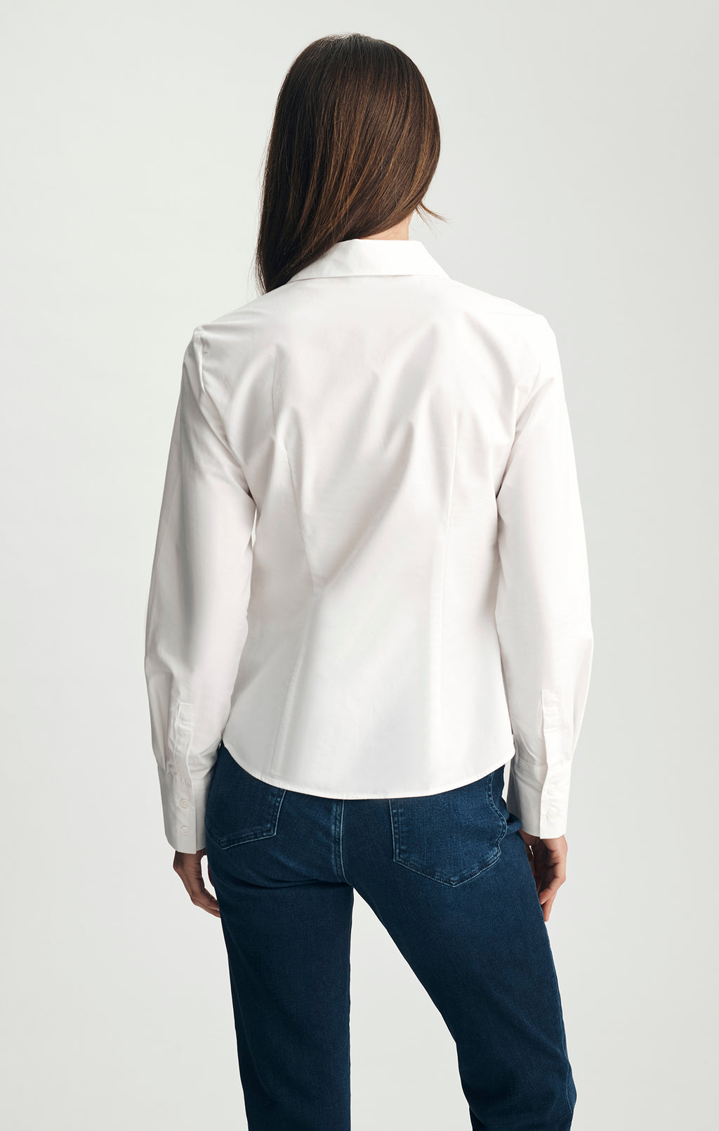 TAILORED LONG SLEEVE BUTTON-UP SHIRT IN WHITE - Mavi Jeans