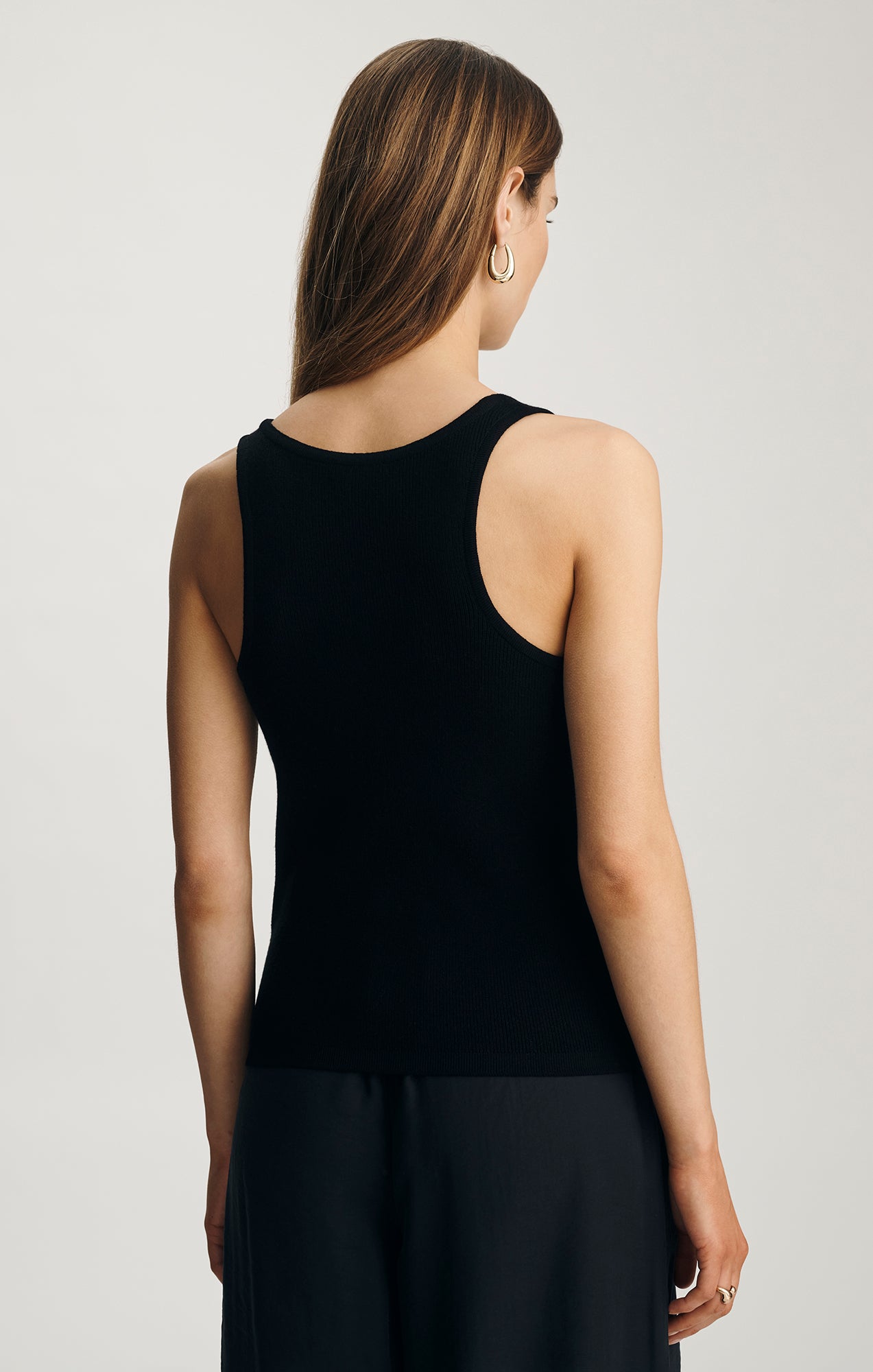 POINTELLE TANK TOP SWEATER IN BLACK - Mavi Jeans