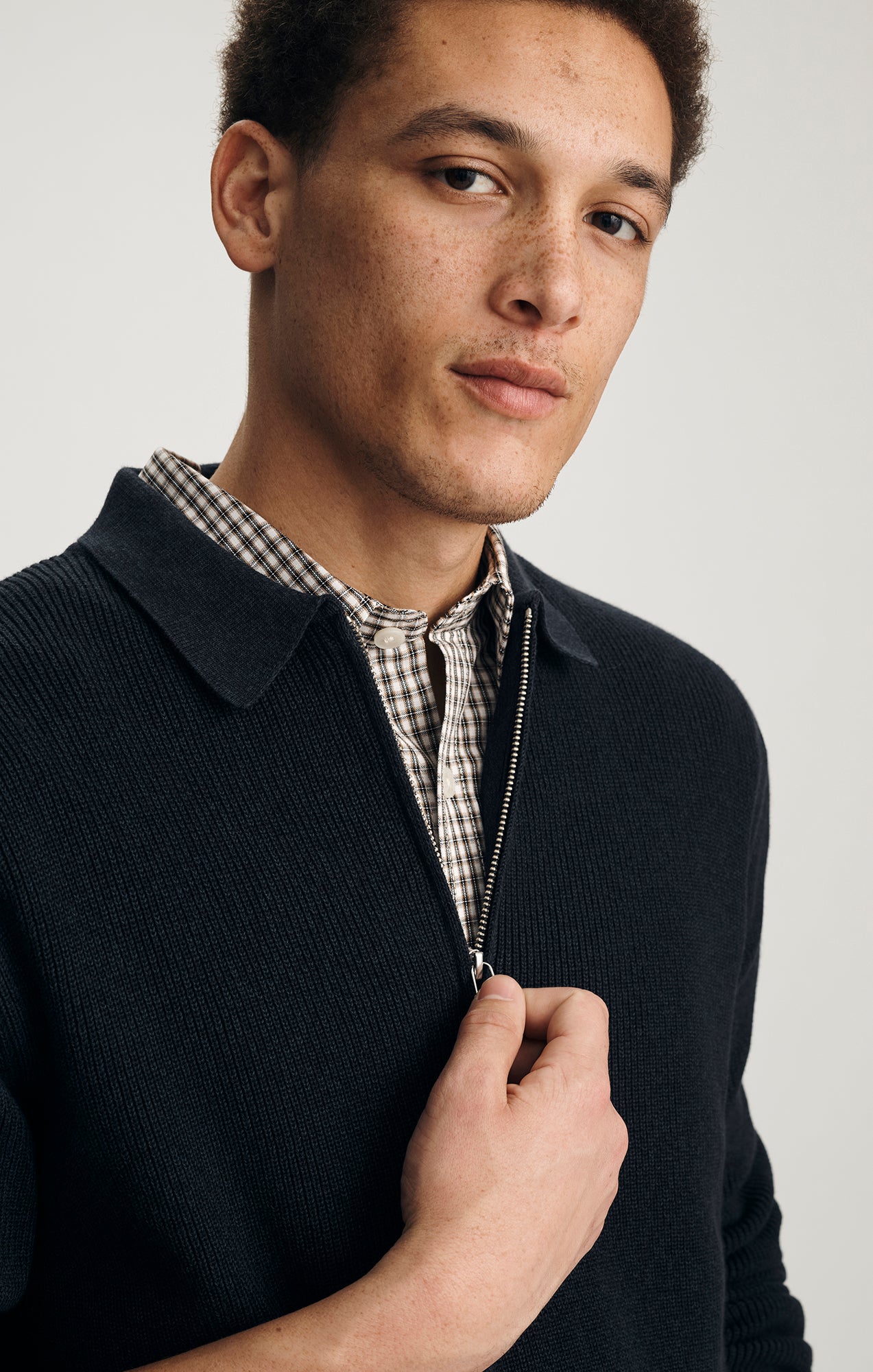 RAGLAN HALF ZIP SWEATER IN NIGHT SKY - Mavi Jeans