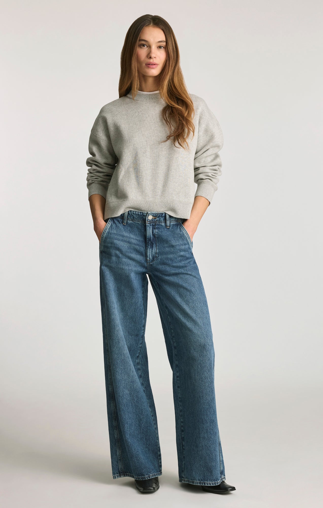 ファビアナ　ジーンズ　38 Mavi Women's Siena Chino Wide Leg In Dark Shaded Well Blue – Mavi