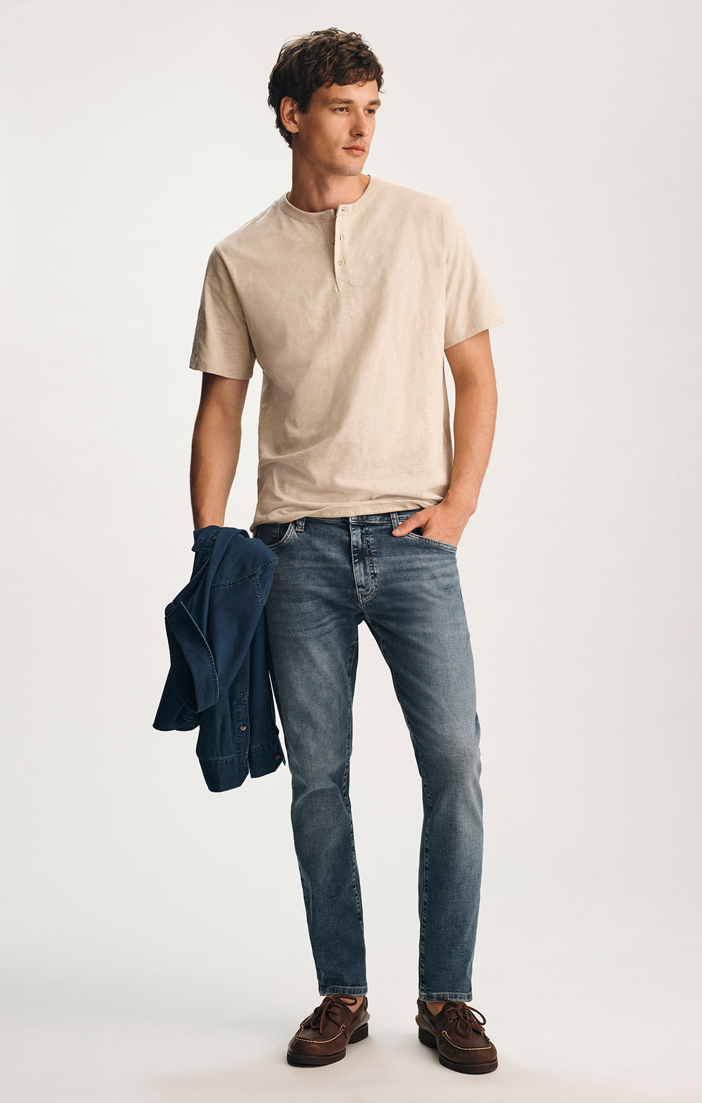 JAKE SLIM LEG JEANS IN DARK USED BRUSHED CLASSIC VINTAGE - Mavi Jeans