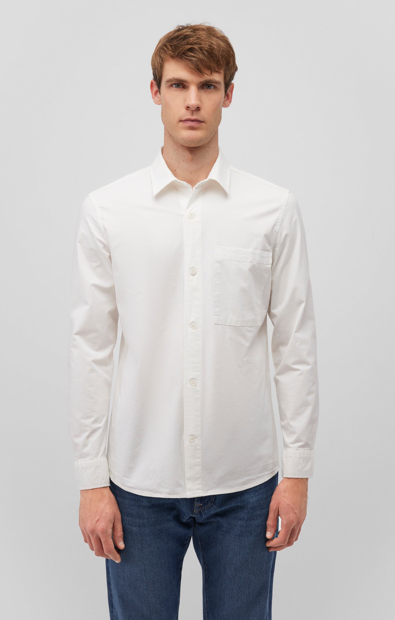 ONE POCKET BUTTON-UP SHIRT IN ANTIQUE WHITE - Mavi Jeans