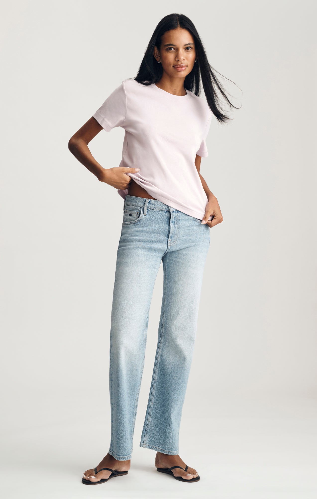 NINA CREW NECK T-SHIRT IN ORCHID HUSH - Mavi Jeans