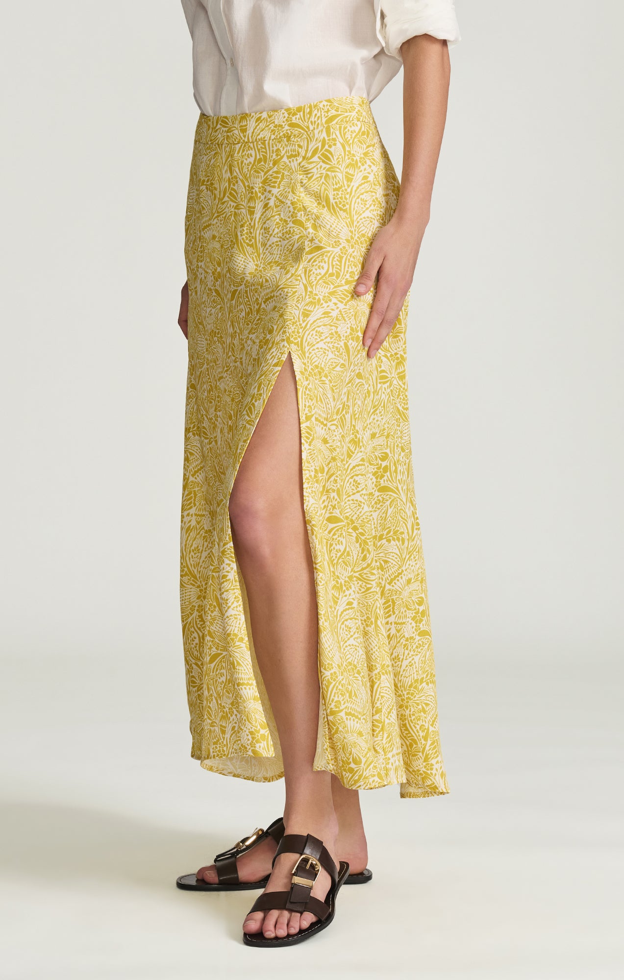 WOVEN MAXI SKIRT IN YELLOW FLOWER PRINT - Mavi Jeans