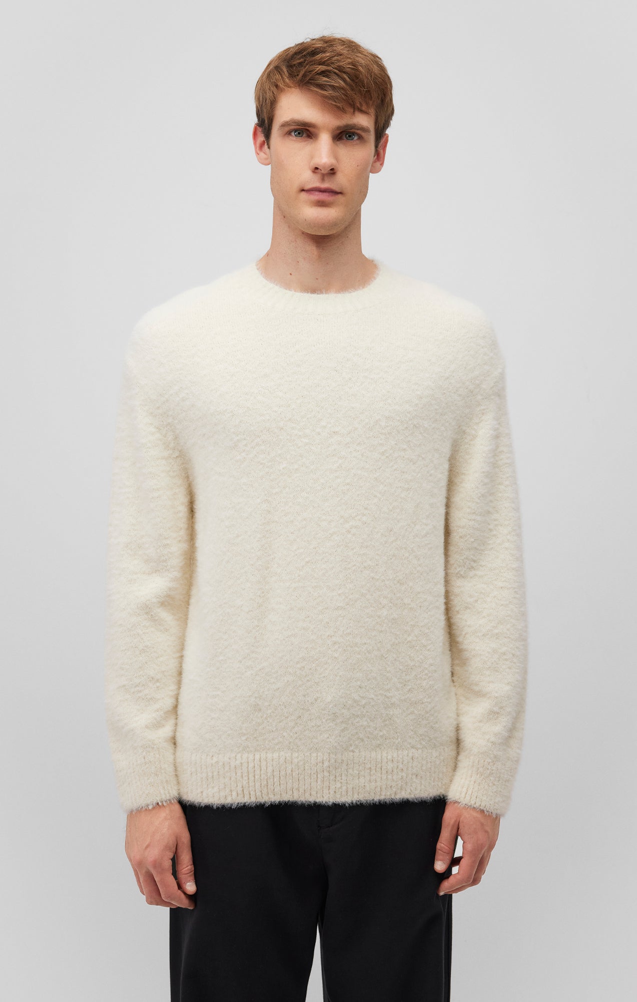 FUZZY SWEATER IN ALMOND MILK - Mavi Jeans