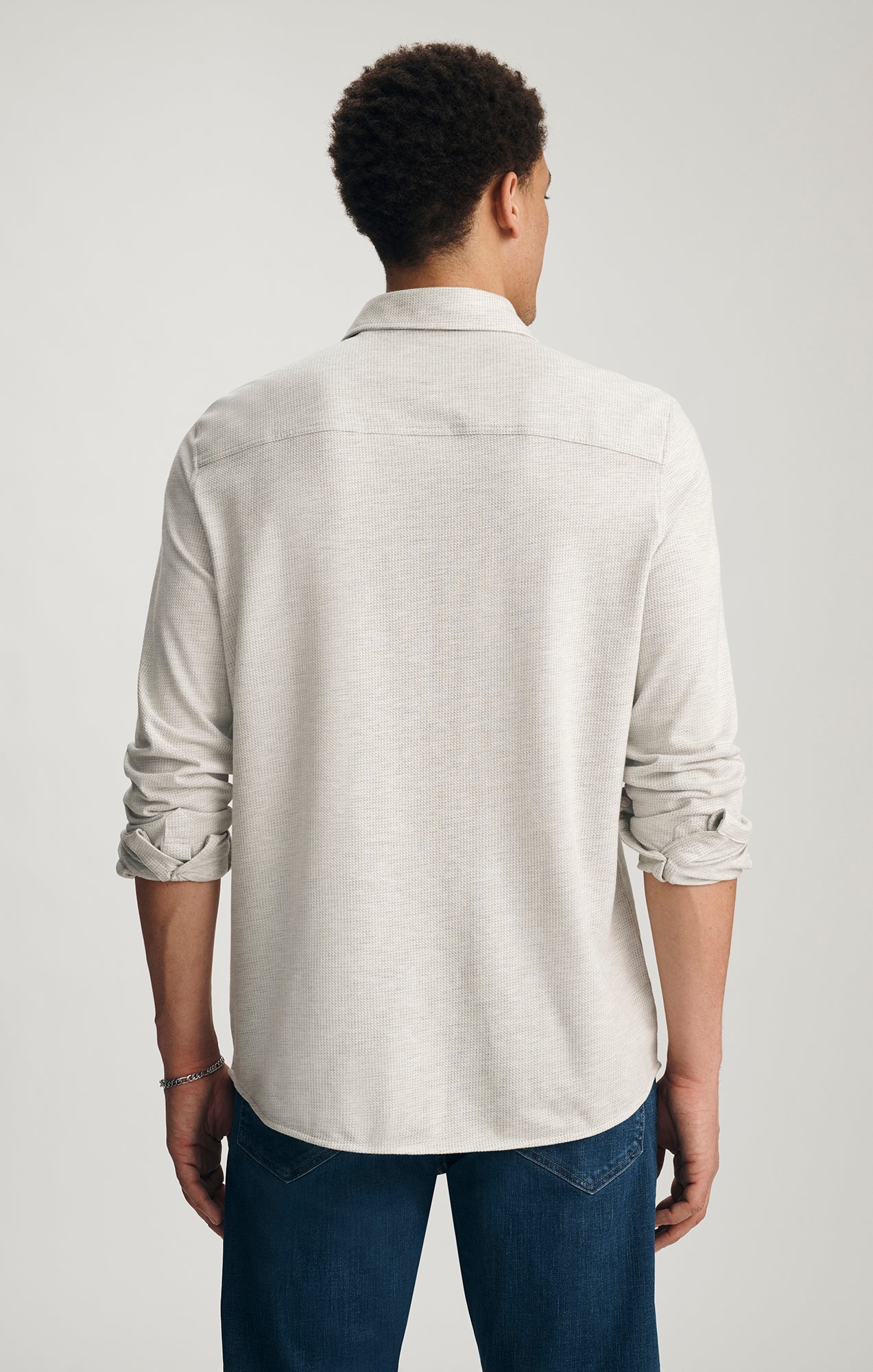 BUTTON-DOWN SHIRT IN HEATHER GREY - Mavi Jeans