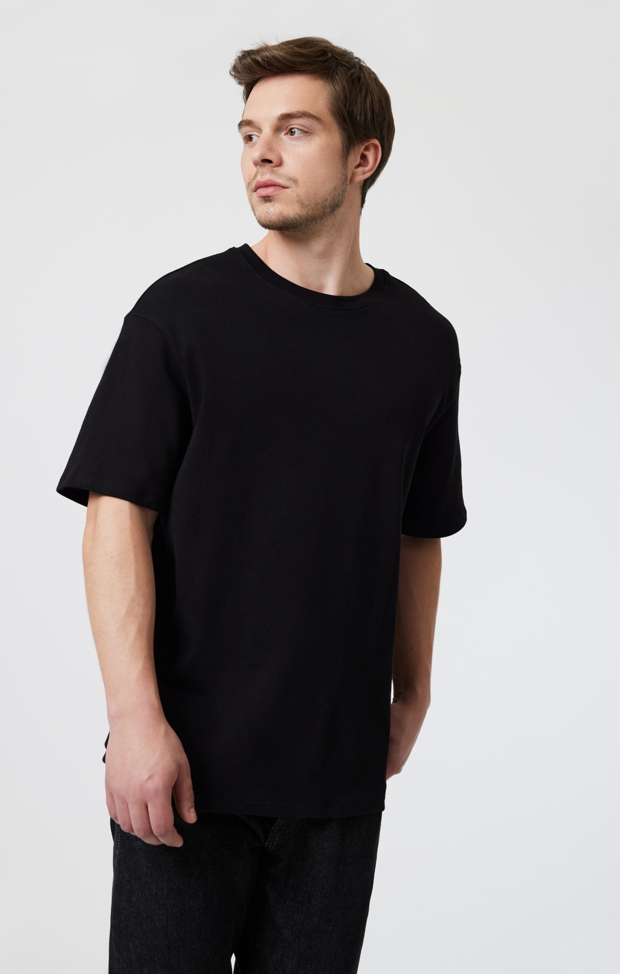 DROP SHOULDER T-SHIRT IN BLACK - Mavi Jeans