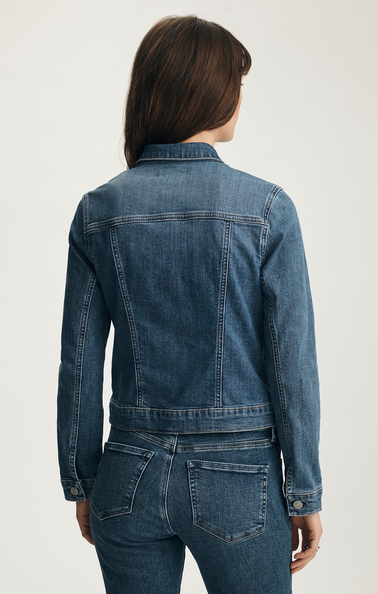 SAMANTHA DENIM JACKET IN DARK BRUSHED FLEX BLUE - Mavi Jeans