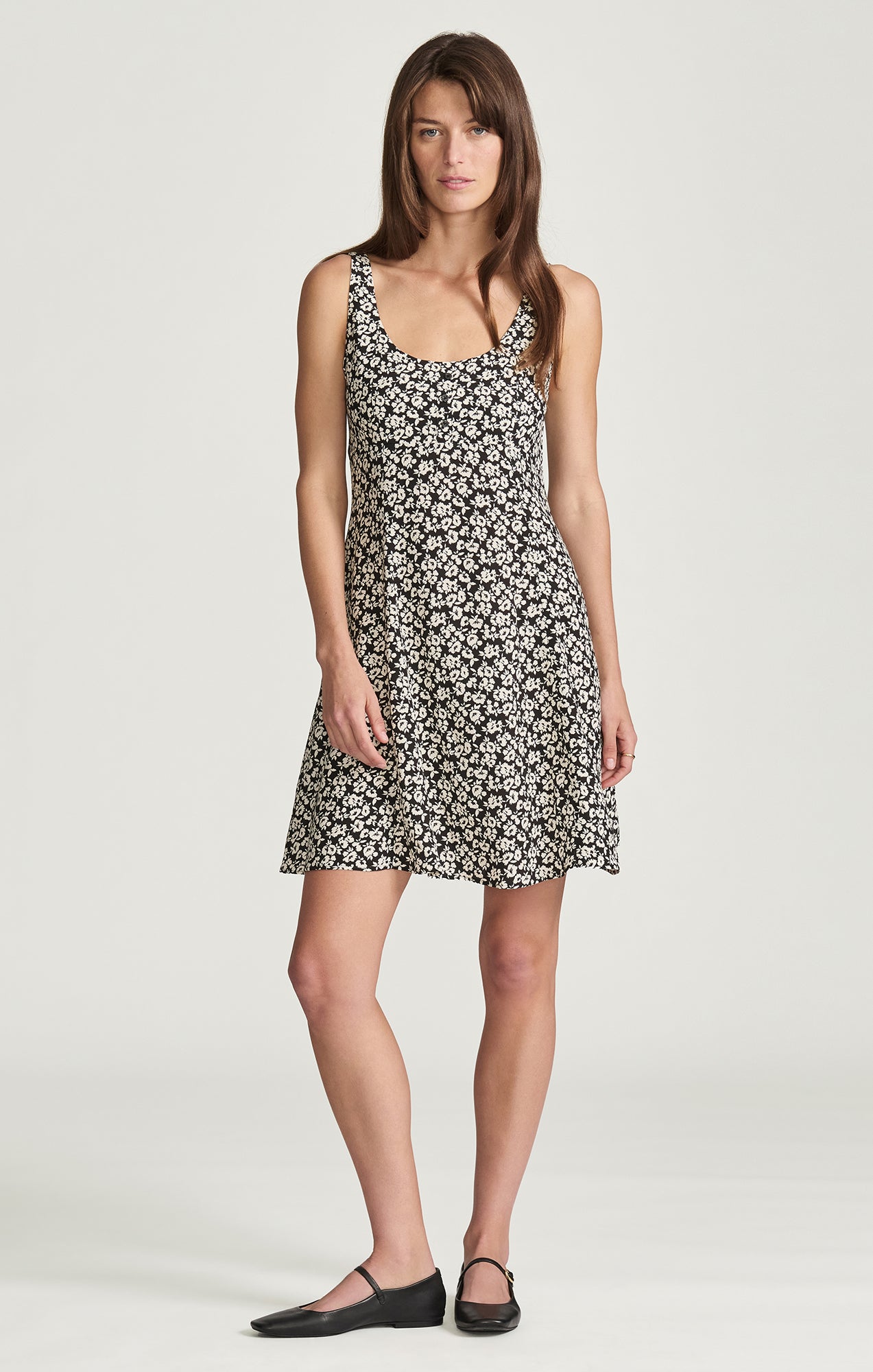 EMPIRE WAIST MINI DRESS IN NAVY FLOWER PRINT - Mavi Jeans