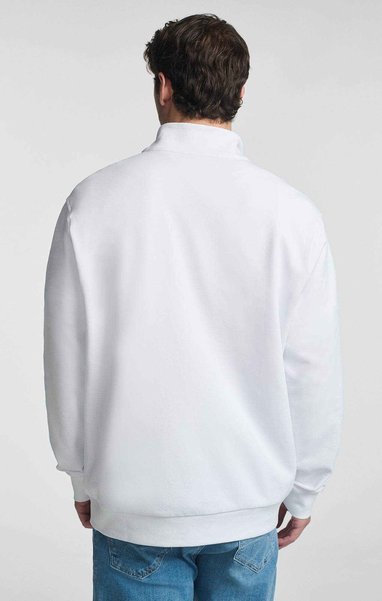 HALF ZIP SWEATSHIRT IN WHITE - Mavi Jeans