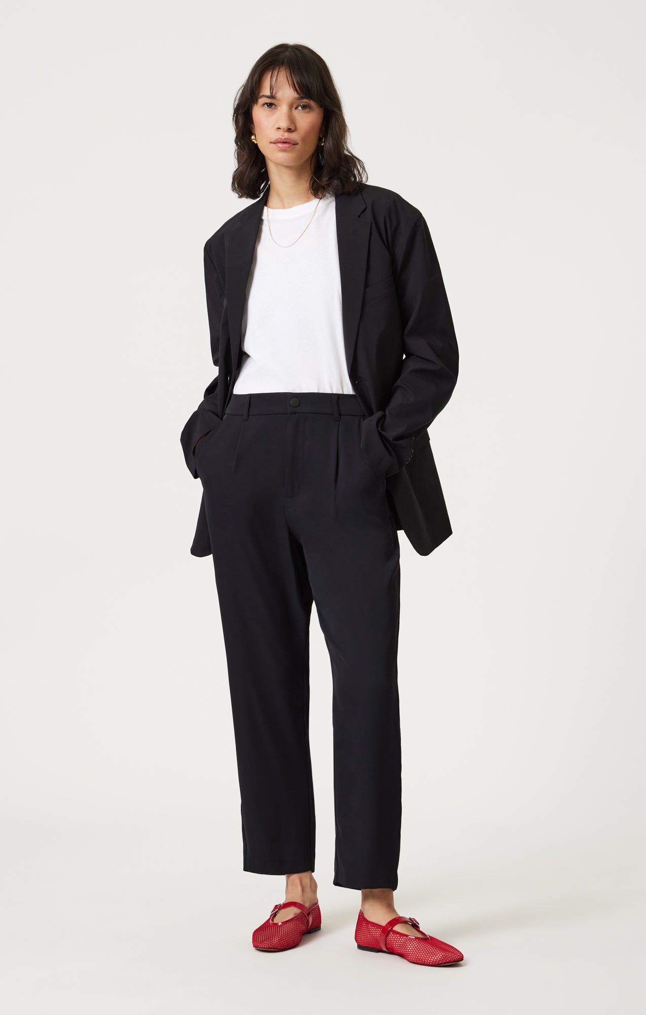 PLEATED TAPERED PANTS IN BLACK - Mavi Jeans