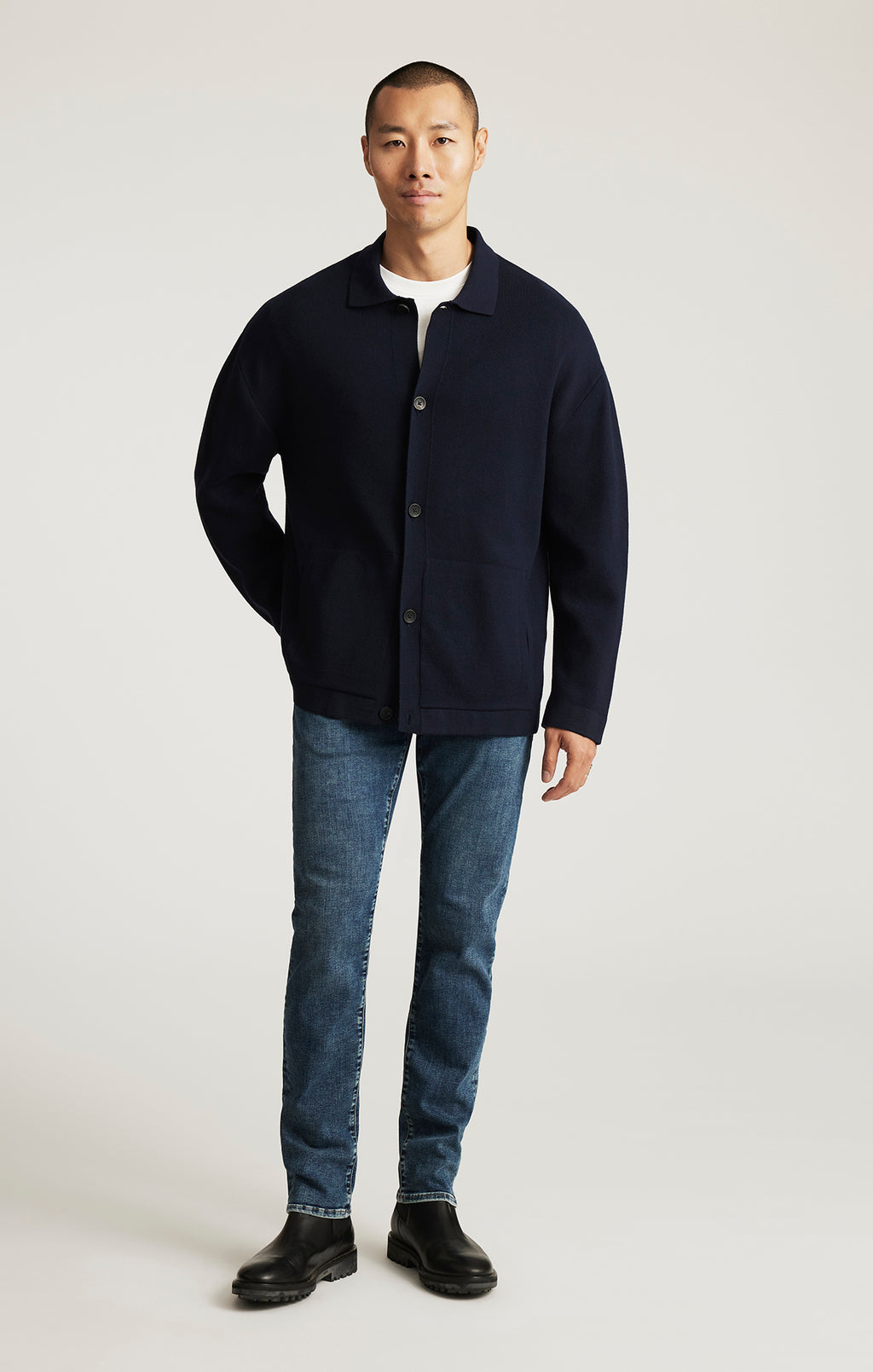 POCKET CARDIGAN IN TOTAL ECLIPSE - Mavi Jeans